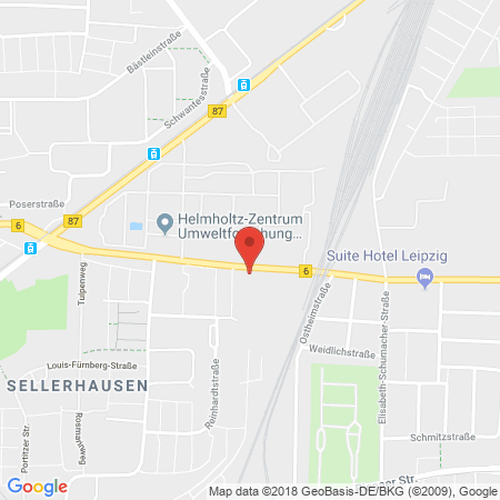 Position der Autogas-Tankstelle: Aral Tankstelle in 04318, Leipzig