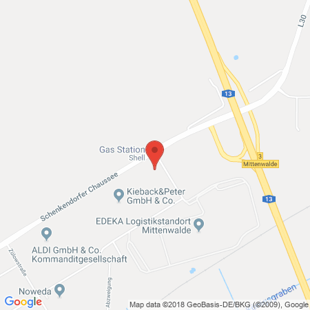 Position der Autogas-Tankstelle: Shell Tankstelle in 15749, Mittenwalde
