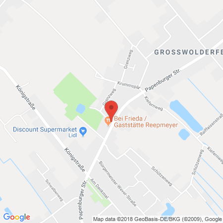 Position der Autogas-Tankstelle: AVIA Service-Station Rolf Herrlich in 26810, Flachsmeer