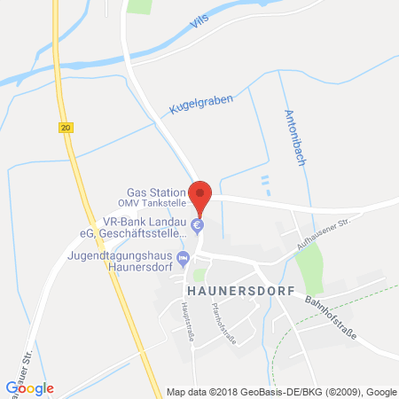 Position der Autogas-Tankstelle: OMV Tankstelle in 94436, Haunersdorf / Simbach