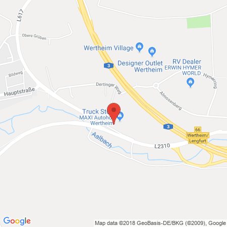 Position der Autogas-Tankstelle: Esso Tankstelle in 97877, Wertheim