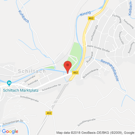Position der Autogas-Tankstelle: AVIA Tankstelle in 77761, Schiltach