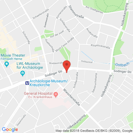 Position der Autogas-Tankstelle: Herne, Sodingerstr. 18 in 44623, Herne