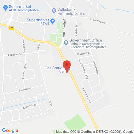 Standort der Tankstelle: ARAL Tankstelle in 21709, Himmelpforten