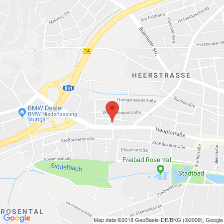 Position der Autogas-Tankstelle: Aral Tankstelle in 70563, Stuttgart