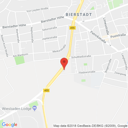 Position der Autogas-Tankstelle: Esso Tankstelle in 65191, Wiesbaden