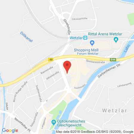 Position der Autogas-Tankstelle: AVIA Tankstelle in 35576, Wetzlar