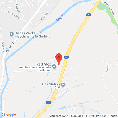 Position der Autogas-Tankstelle: Aral Tankstelle, Bat Aggertal Süd in 51491, Overath