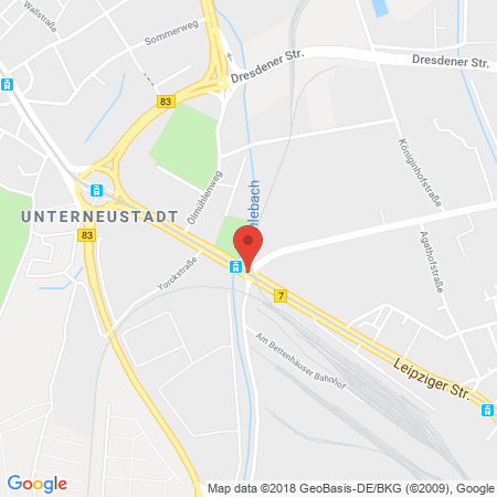 Position der Autogas-Tankstelle: Agip Tankstelle in 34123, Kassel