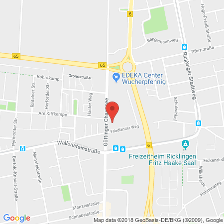 Position der Autogas-Tankstelle: Esso Tankstelle in 30459, Hannover