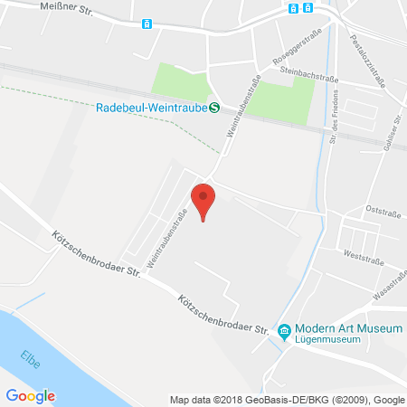 Position der Autogas-Tankstelle: Supermarkt Radebeul in 01445, Radebeul