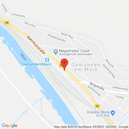 Position der Autogas-Tankstelle: Shell Tankstelle in 97737, Gemünden