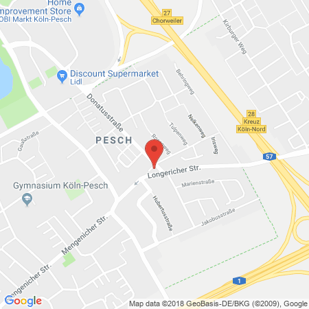Position der Autogas-Tankstelle: AVEX Tankstelle in 50767, Köln - Pesch