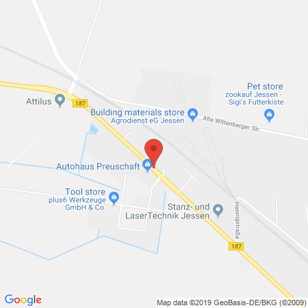 Position der Autogas-Tankstelle: Sprint Tankstelle in 06917, Jessen