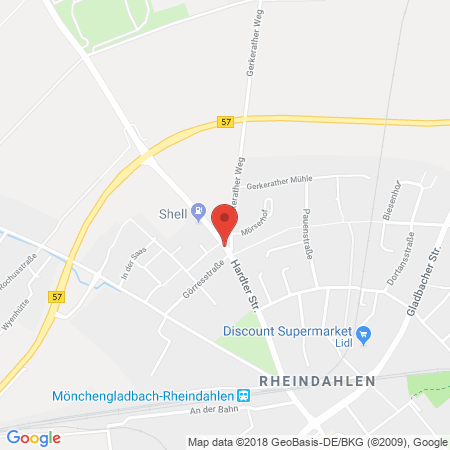 Position der Autogas-Tankstelle: Shell Station Wilms & Rudolph GmbH in 41179, Mönchengladbach