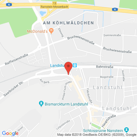 Position der Autogas-Tankstelle: Esso-Station Bernhard Schmich in 66849, Landstuhl