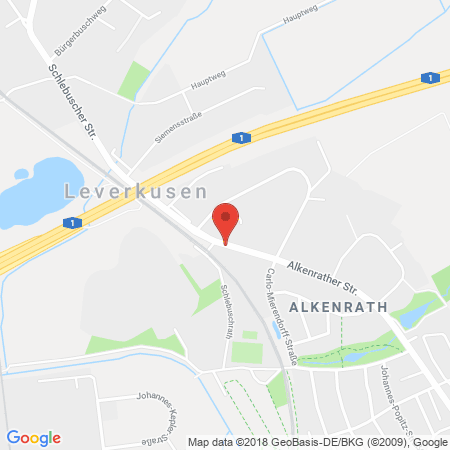 Position der Autogas-Tankstelle: Aral Tankstelle Thomas Spehar in 51377, Leverkusen