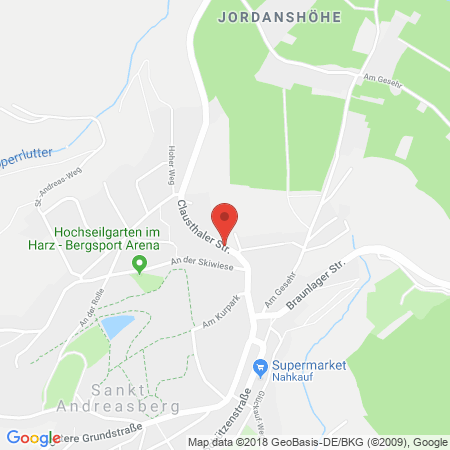 Position der Autogas-Tankstelle: Star Tankstelle in 37444, St. Andreasberg