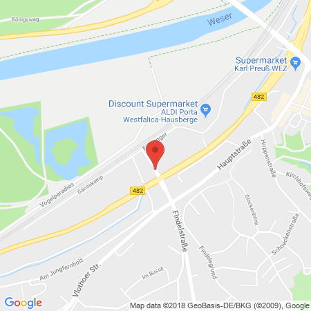 Position der Autogas-Tankstelle: Autohaus Jäckel in 32457, Porta Westfalica