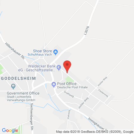 Standort der Autogas Tankstelle: Reiffeisen Tankstelle Goddelsheim in 35104, Lichtenfels-Goddelsheim