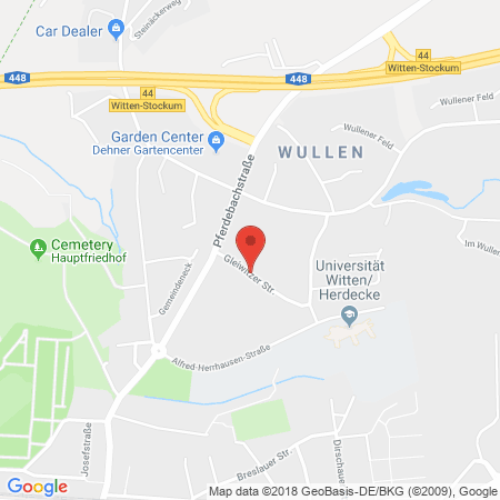 Position der Autogas-Tankstelle: KFZ Gas-Komplex in 58454, Witten-Wullen