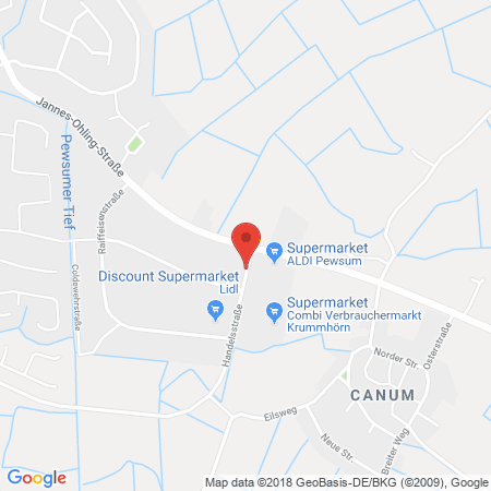 Standort der Autogas Tankstelle: Raiffeisen Handels-GmbH in 26736, Krummhörn, OT Pewsum