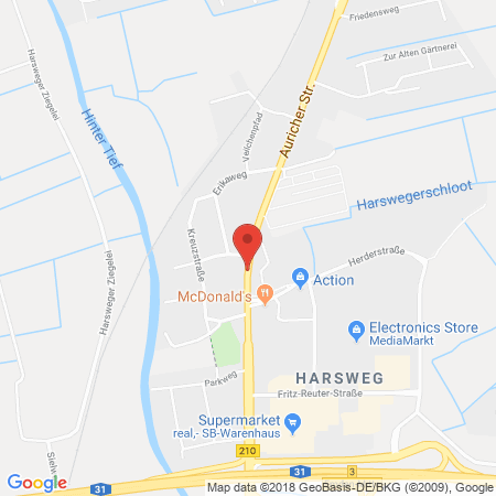 Position der Autogas-Tankstelle: SCORE-Tankstelle in 26725, Emden
