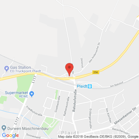 Position der Autogas-Tankstelle: ED-Tankstelle Plaidt in 56637, PLAIDT