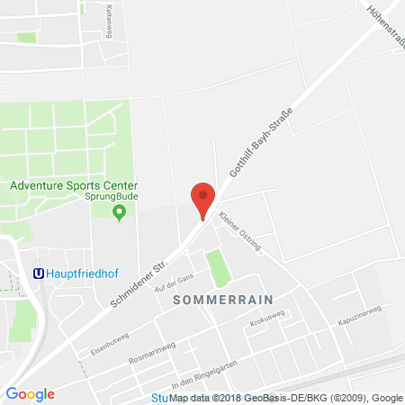 Position der Autogas-Tankstelle: AGIP Tankstelle Dehn & Co. KG in 70374, Stuttgart-Bad Cannstatt