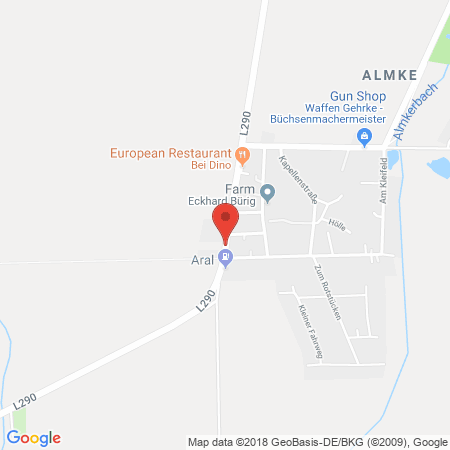 Position der Autogas-Tankstelle: Aral Tankstelle in 38446, Wolfsburg-Almke