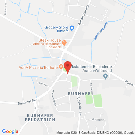 Position der Autogas-Tankstelle: AVIA Tankstelle Börgmann in 26409, Wittmund-Leerhafe