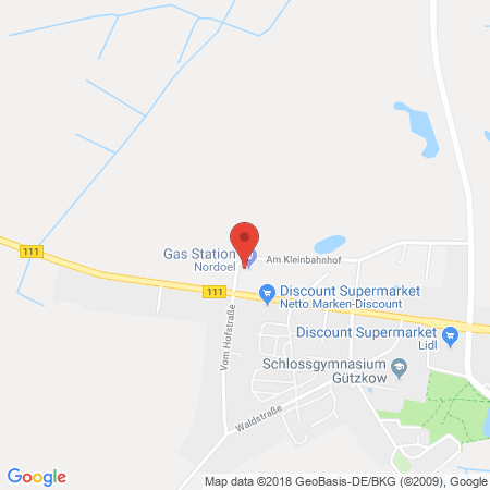 Position der Autogas-Tankstelle: BFT Tankstelle in 17506, Gützkow