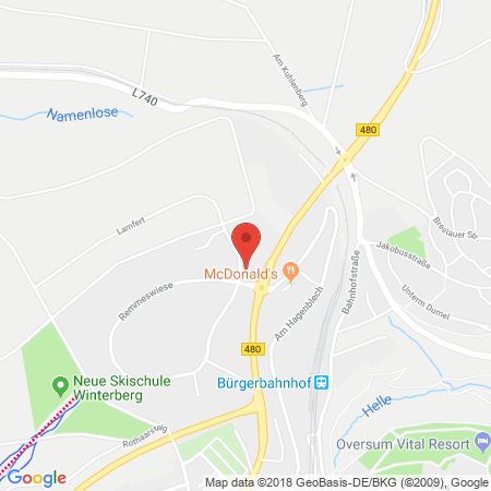 Position der Autogas-Tankstelle: Wahle KFZ-Werkstatt in 59955, Winterberg