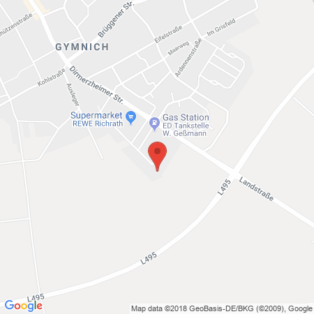 Standort der Autogas Tankstelle: ED-Tankstelle Erftstadt - Gymnich in 50374, Erftstadt-Gymnich
