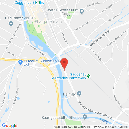 Position der Autogas-Tankstelle: AVIA-Tankstelle Axel Warth in 76571, Gaggenau