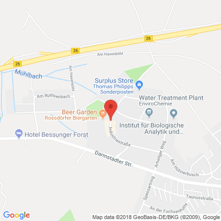 Position der Autogas-Tankstelle: Frontal GmbH in 64380, Rossdorf