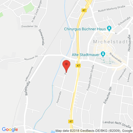 Position der Autogas-Tankstelle: Knapp S.T.S. in 64720, Michelstadt