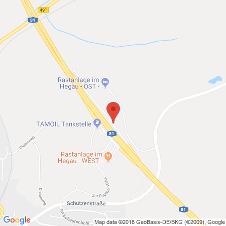 Position der Autogas-Tankstelle: Rastanlage Im Hegau Ost in 78234, Engen