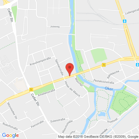 Position der Autogas-Tankstelle: Star Tankstelle in 38114, Braunschweig