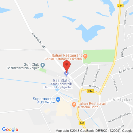 Standort der Autogas Tankstelle: Star Tankstelle Herr Hopfgarten in 38458, Velpke