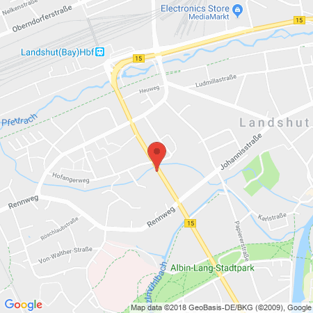 Position der Autogas-Tankstelle: AGIP Tankstelle in 84034, Landshut