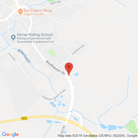 Position der Autogas-Tankstelle: Autohaus Staffel, Shell Tankstelle in 96242, Sonnefeld