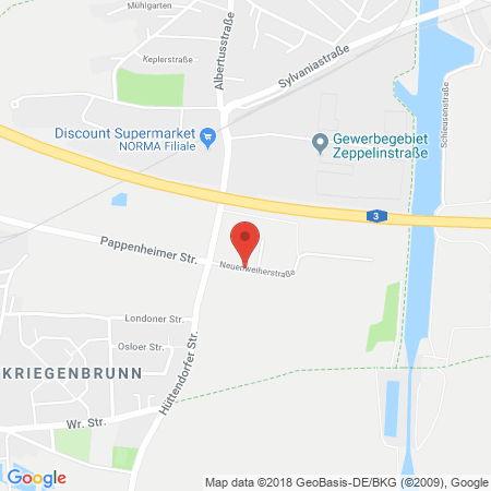 Position der Autogas-Tankstelle: Autohaus Schnorr und Dürrbeck in 91056, Erlangen