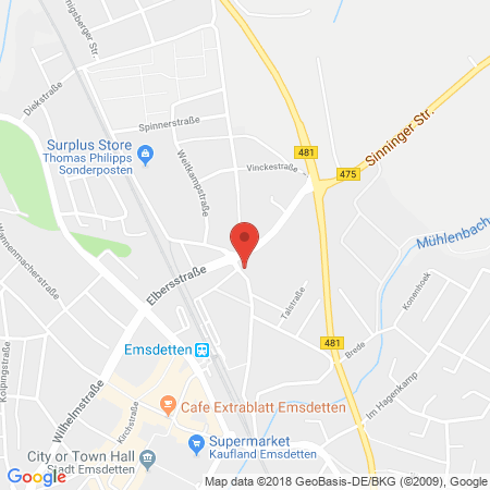 Position der Autogas-Tankstelle: Pludra in 48282, Emsdetten