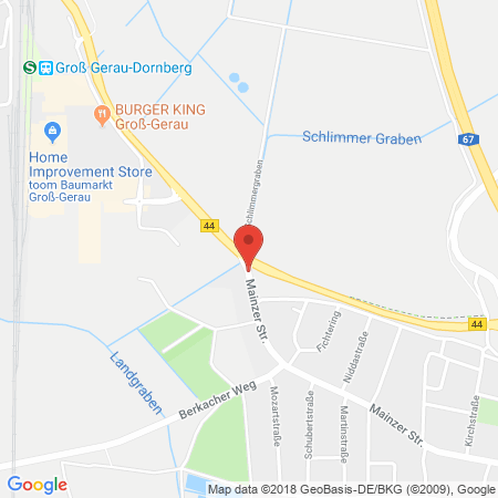 Position der Autogas-Tankstelle: Aral Tankstelle Schwind in 64572, Büttelborn