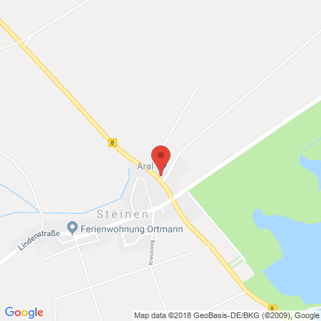 Position der Autogas-Tankstelle: Aral Tankstelle Ladewig GmbH in 56244, Steinen