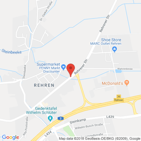 Position der Autogas-Tankstelle: Tankstelle Autohaus Bredemeier in 31749, Auetal-Rehren