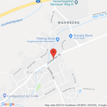 Standort der Autogas Tankstelle: ESSO Station Robert Rattelmeier GmbH & Co. KG in 91589, Aurach