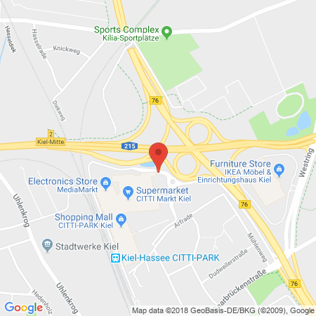 Standort der Autogas Tankstelle: CITTI Tank in 24113, Kiel