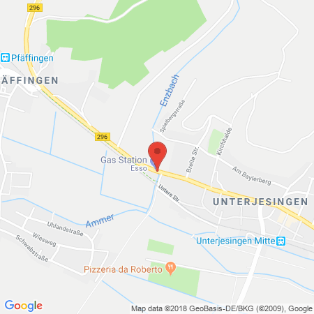 Position der Autogas-Tankstelle: Esso-Station Schopp in 72070, Tübingen-Unterjesingen